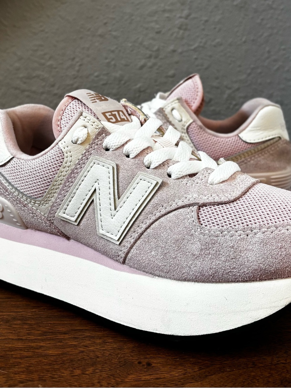 New Balance 574 Pink Platform Sneakers Women 6